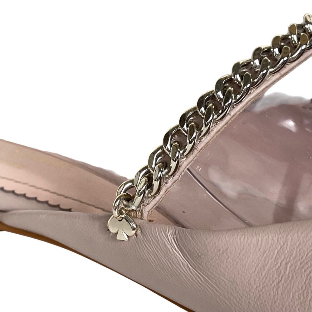Kate Spade Isadora Beige Leather Pointed Toe Chain Mule Size 8.5 - Picture 2 of 16